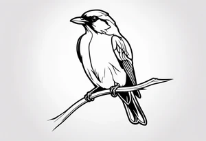 pássaro corvo pousando tattoo idea