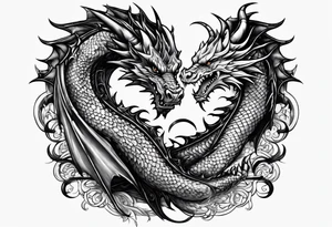 a medieval and powerfull  black dragon tattoo idea