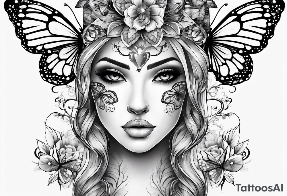 MyLiah name with butterflies tattoo idea