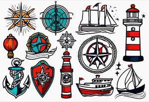 traditional sailor tattoo ideas for full arm tattoo idea