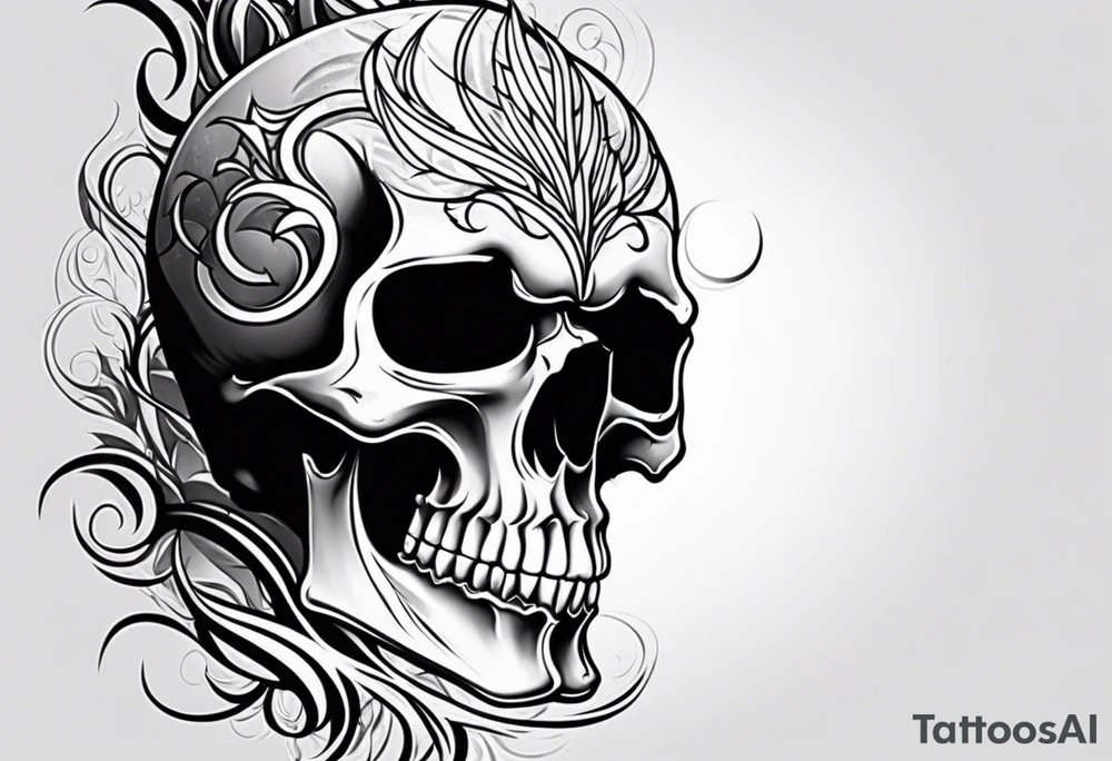 Skull flames tattoo idea