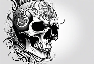Skull flames tattoo idea