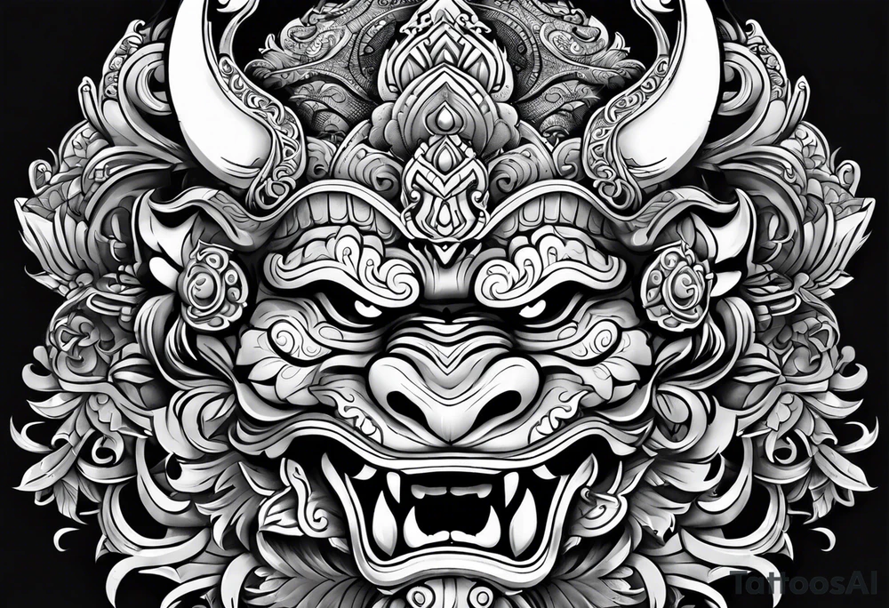 Barong mask tattoo idea