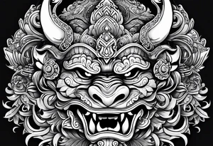 Barong mask tattoo idea