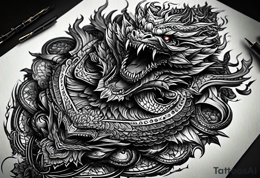 darkness monsterr shadow tattoo idea