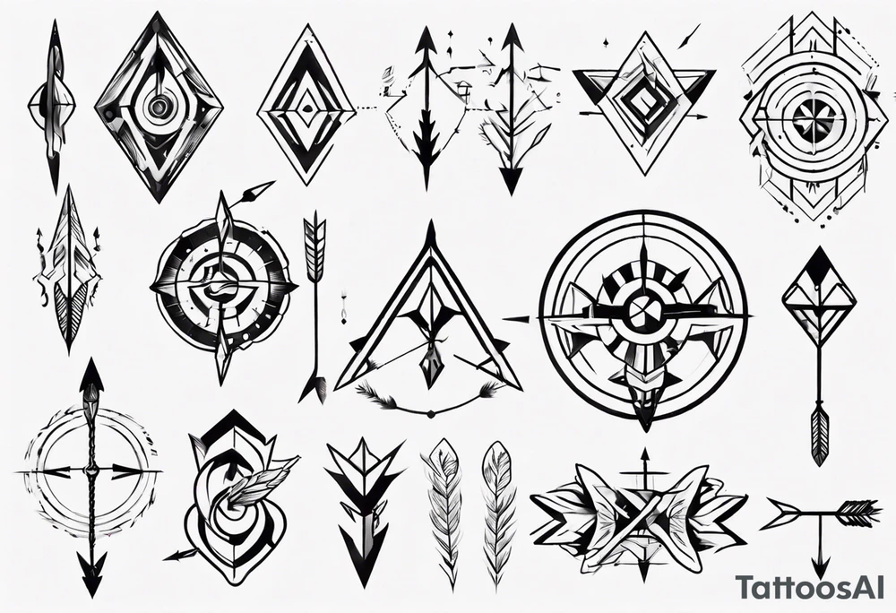 Archer drawing arrow back tattoo idea
