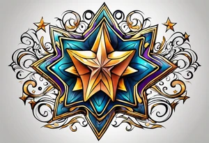 Swirly star tattoo idea