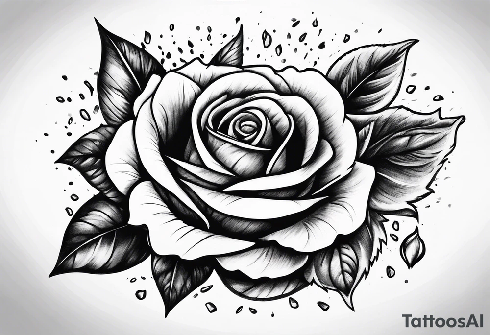 rose raining petals tattoo idea
