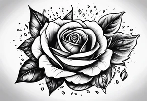 rose raining petals tattoo idea
