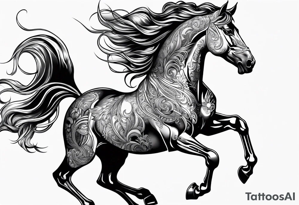 Cavalo correndo tattoo idea