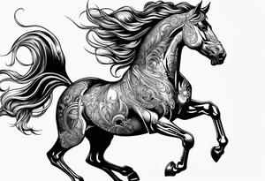 Cavalo correndo tattoo idea