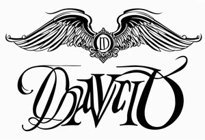 Name David with angel tattoo idea