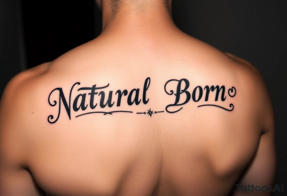 Using the words "Natural Born Talent" create a unique and rare design for a logo tattoo idea