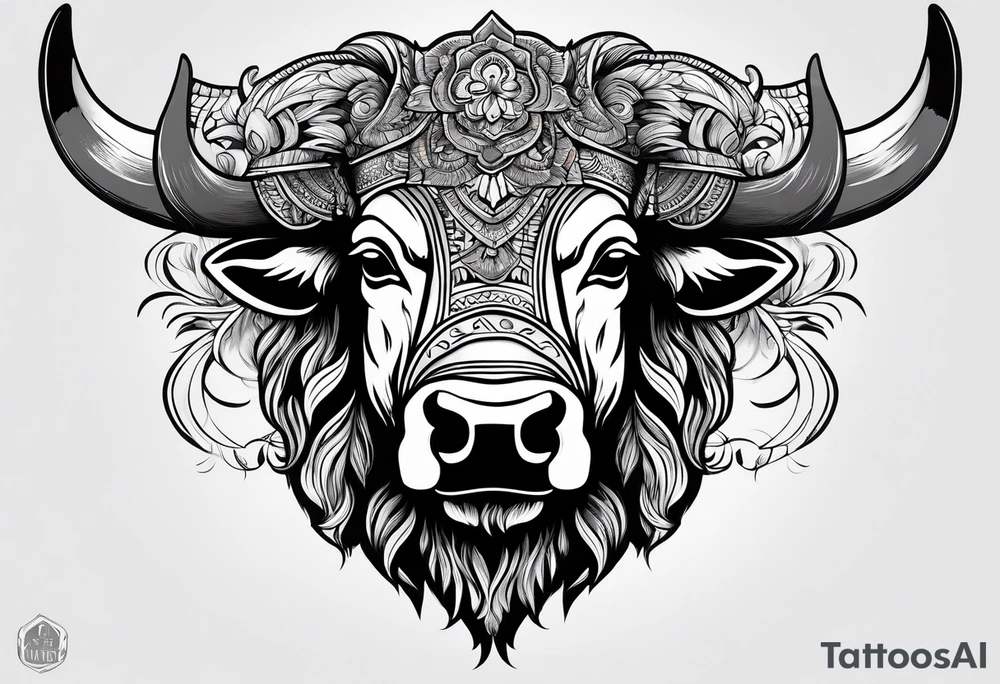 Bison head tattoo idea