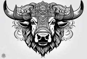 Bison head tattoo idea