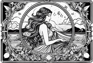 tarot card with Aquarius feeling tattoo idea