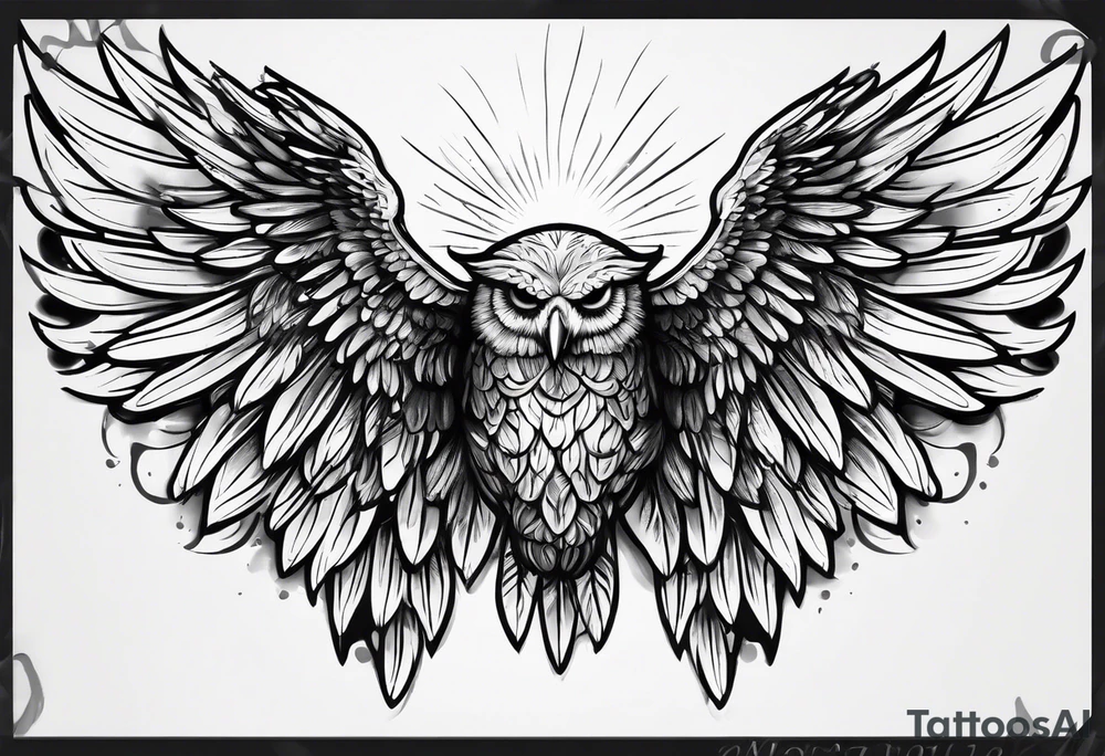 Baby’s hand print and wings tattoo idea