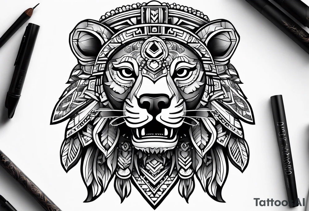 Aztec animal tattoo idea