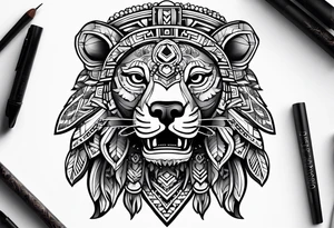 Aztec animal tattoo idea