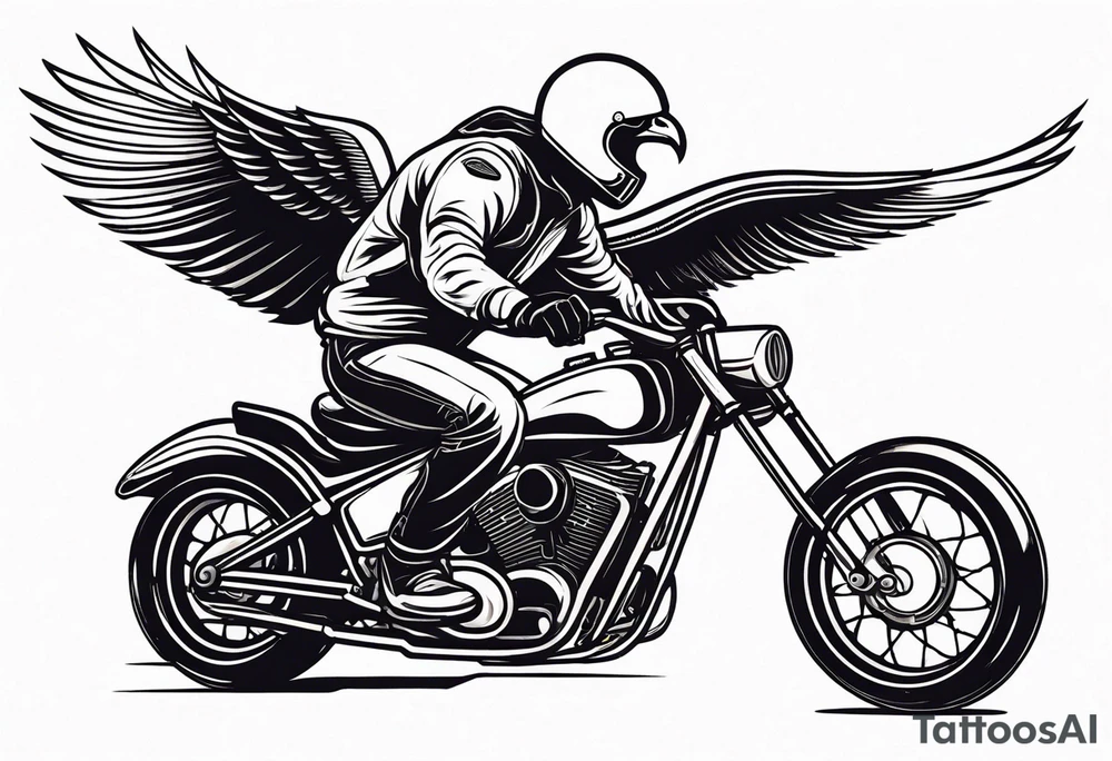 motorcycle speedway rider with an eagle flying over tattoo idea motorcycle speedway rider with an eagle flying over tattoo idea