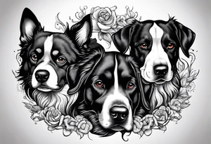 Dog with three heads tattoo idea