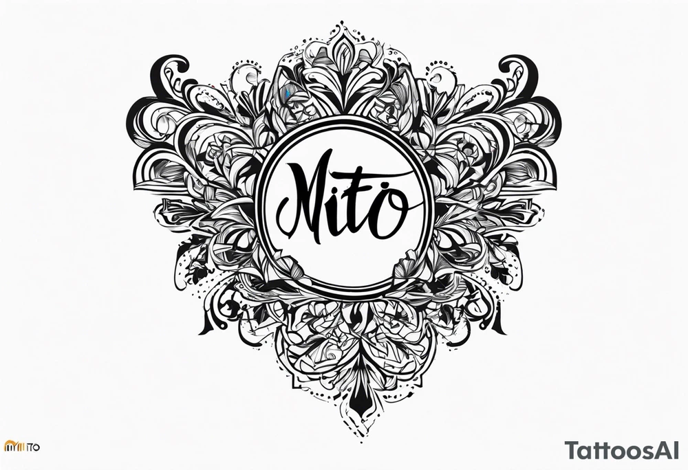 The name “Mito”, small, with veins tattoo idea