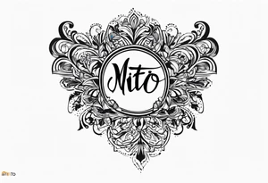 The name “Mito”, small, with veins tattoo idea