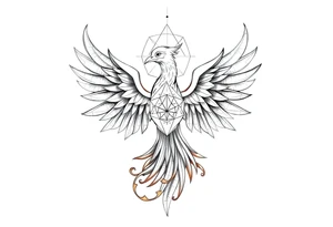 holy geometry phoenix tattoo idea