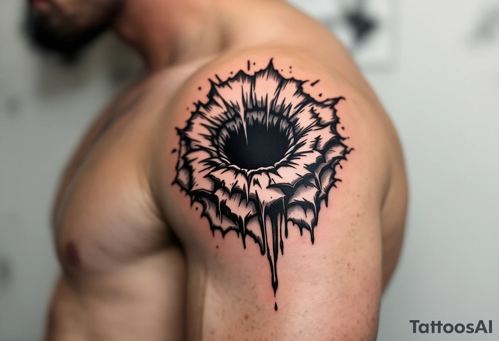 A dark hole sucking everything tattoo idea