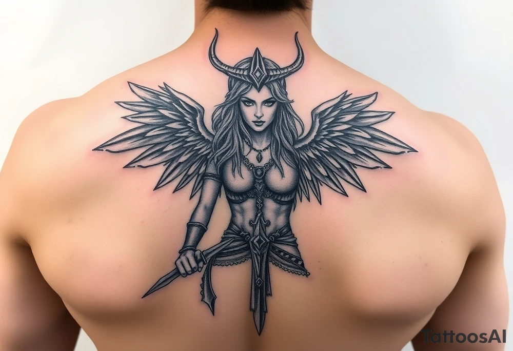 Fully body Valkyrie from valhalla tattoo idea