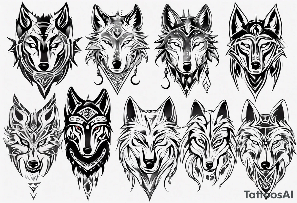 Wolf sleeve tattoo idea