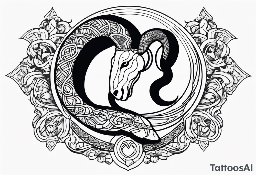 aries with snake tattoo idea