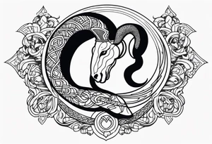 aries with snake tattoo idea