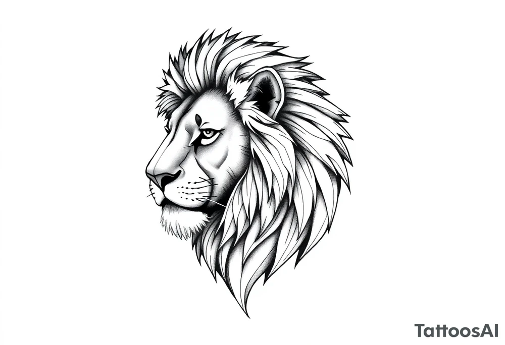 Realistic lion tattoo idea