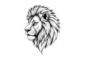 Realistic lion tattoo idea