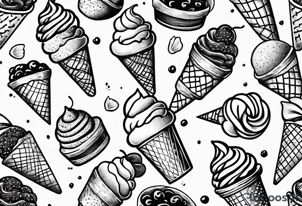 tiny ice cream cone tattoo tattoo idea