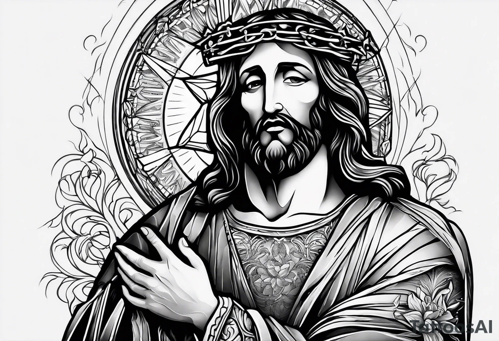 Jesus Christ at the right hand of the Father tattoo idea