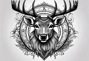 A deer baring fangs tattoo idea