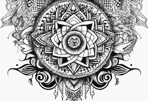 Columbia culture tattoo idea on leg/patchwork tattoo idea