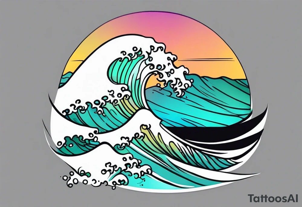 simple wave tattoo idea