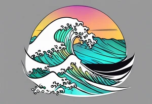 simple wave tattoo idea
