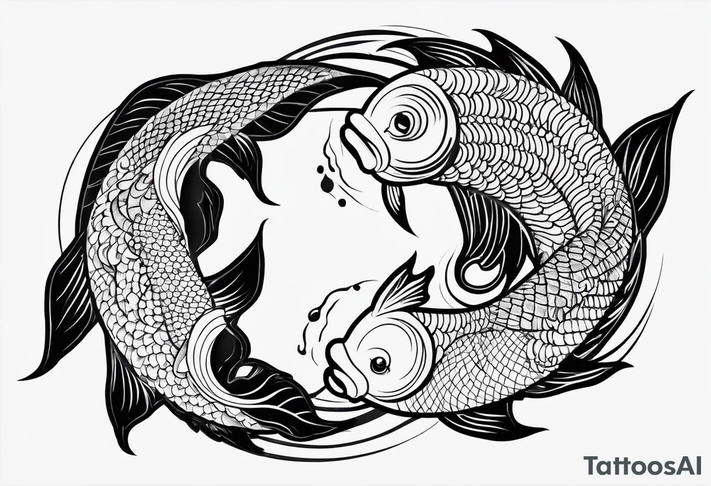 Koi fish ying yang tattoo idea
