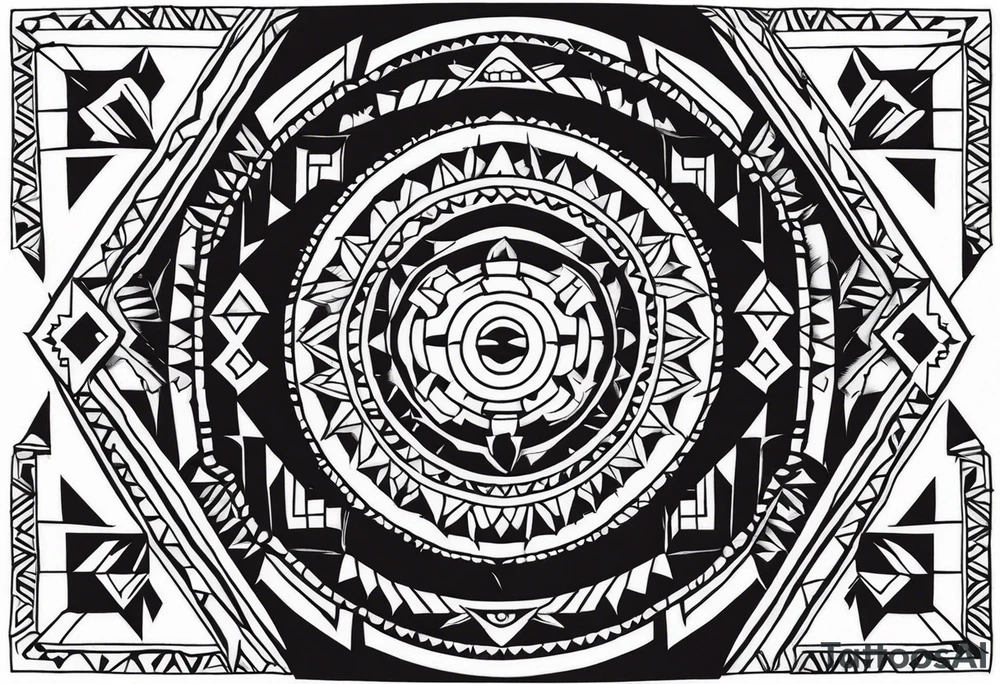 Tohono Oʼodham Native American tribe tattoo idea