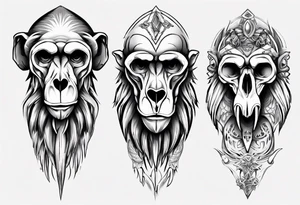 baboon skull tattoo idea