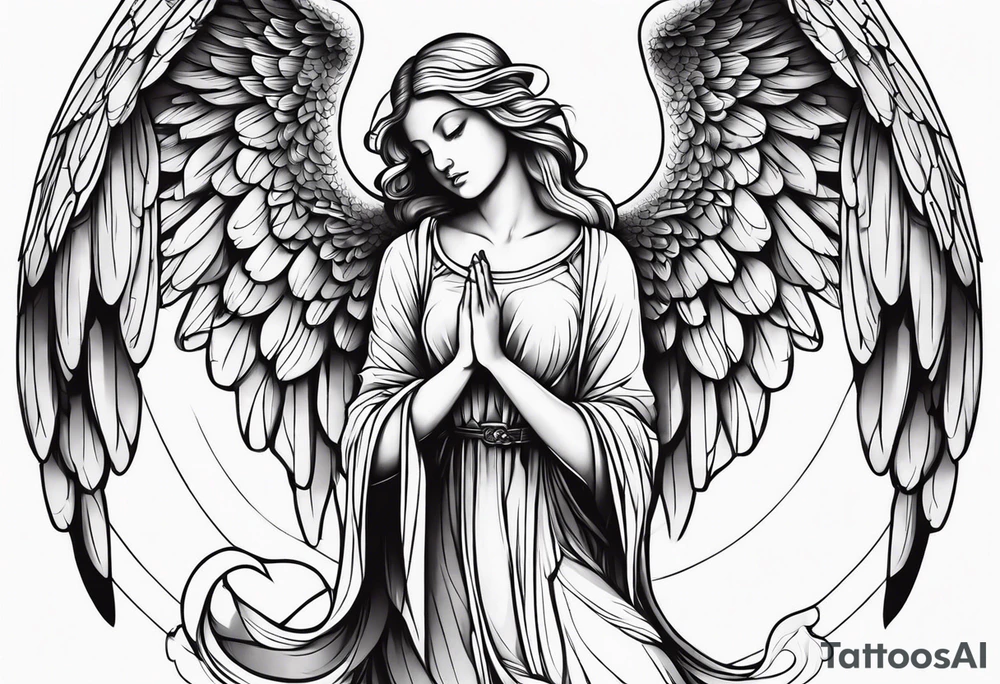 praying angel tattoo idea
