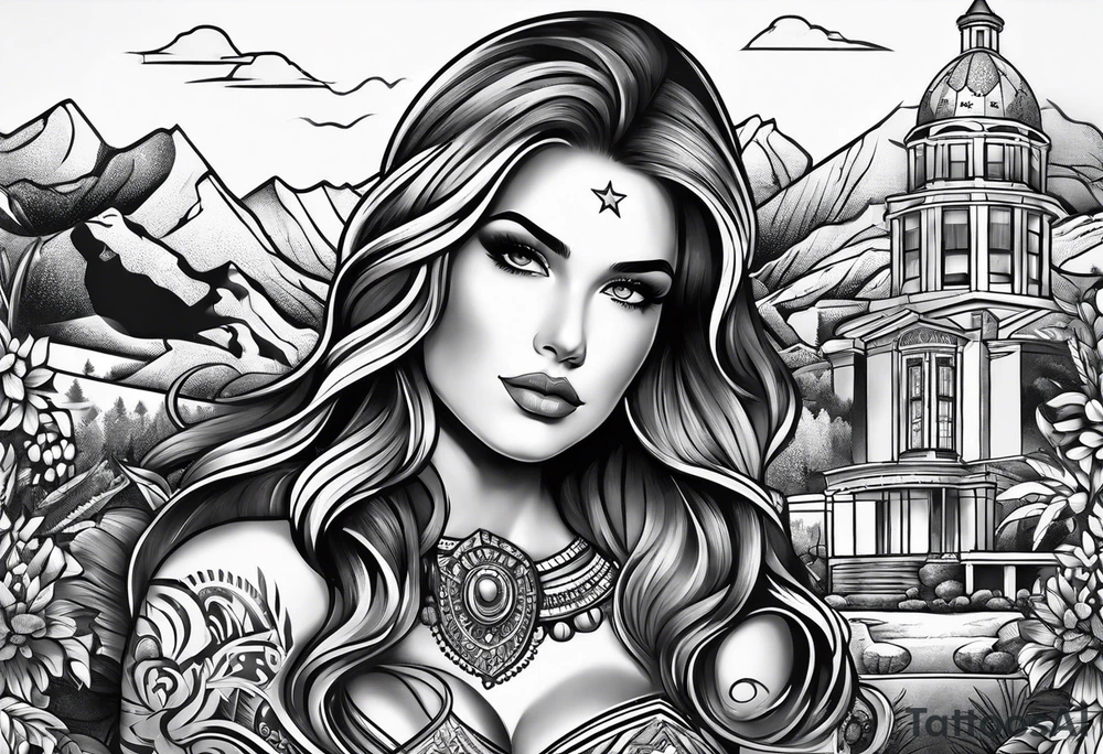 Sleeve with a Texas theme tattoo idea