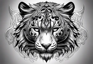 Loup tigre tattoo idea