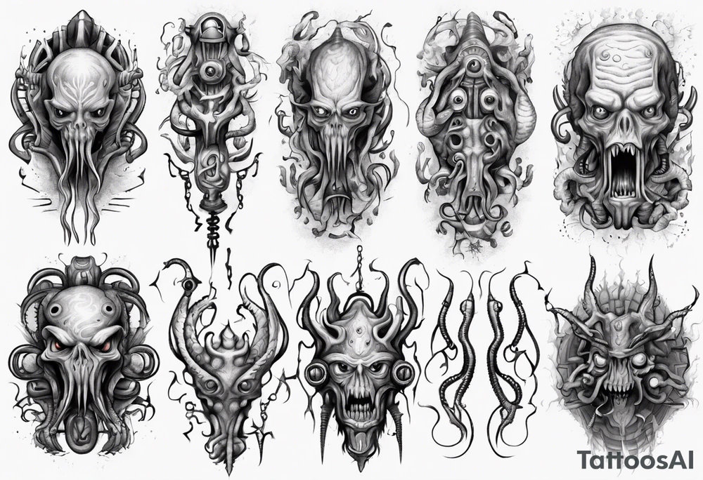 lovecraft monster for arms and forearms tattoo idea lovecraft monster for arms and forearms tattoo idea