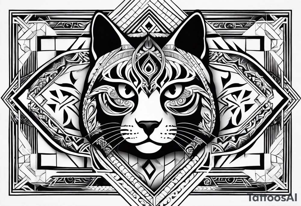 maori and a cat tattoo idea