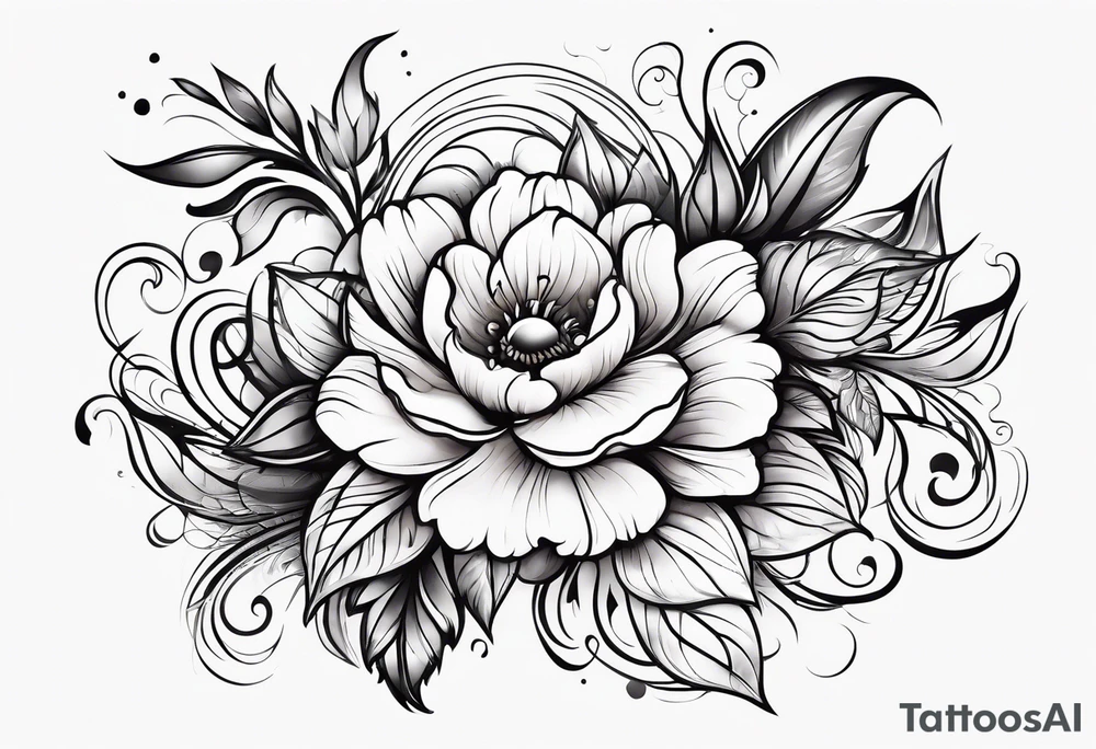 water and flowers
no people tattoo idea